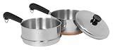 Review Revere 3514827 / Revere 2-Quart Covered Saucepan with Double Boiler Insert