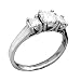 14K White Gold 1.00CTW Princess Cut 3 Stone Diamond Ring