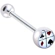 Playing Card Suits Logo Barbell Tongue Ring
