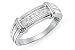 1/5 Carat Diamond 14K White Gold Mens Wedding Band