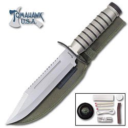 Survival Knife Silver Blade