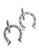 Large Western Cowboy Horseshoe Cufflinks Silver-Tone Cuff Links Included Gift Box