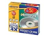 Memorex Pocket 8cm CD-RW - 210MB 1x-4x 5 Pack Slim Jewel Case
