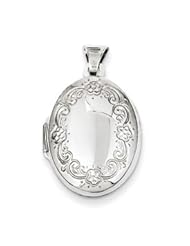 Genuine IceCarats Designer Jewelry Gift Sterling Silver Oval Locket