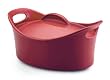Rachael Ray Stoneware 4-Quart Covered Bubble & Brown Casserole Casseroval, Red