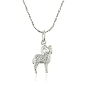 Sterling Silver Mountain Sheep Pendant Necklace for Women 18''
