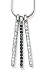 Three bar two clear CZ and one black CZ Sterling Silver Pendant. Comes with a 16 Sterling Silver Necklace