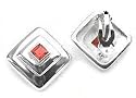 Sterling Silver 5mm Square Red Garnet Clip On Earrings