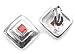 Sterling Silver 5mm Square Red Garnet Clip On Earrings