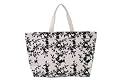 Murval of Paris Black and White Tote with Floral Print