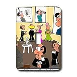 Londons Times Funny Panel Hollywood Cartoons - At The Museum Of Larry Fine Art - Light Switch Covers - single toggle switch