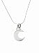 Sterling Silver Chunky Moon Pendant with Snake Chain