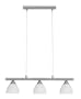Eglo  85842A Kyra, Nickel & Satin/Frosted Opal, 3-Light Pendant Light Fixture