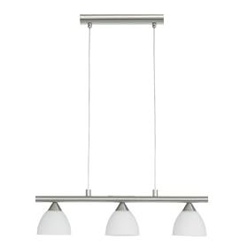 Eglo 85842A Kyra, Nickel and Satin Frosted Opal, 3-Light Pendant Light Fixture by Eglo