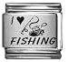 Clearly Charming I Heart Fishing Laser Italian Charm