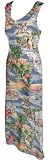 Florida - Hawaiian Long Tank Dress in Denim, Mint and Yellow