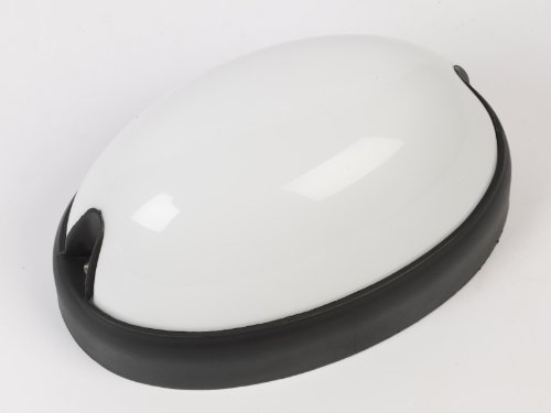 60w Outdoor Security Light Lantern - Clear Oval Black