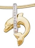 1/5ctw Diamond Dolphin Two-Tone Slide
