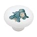 Sleeping Toy Poodle Decorative High Gloss Ceramic Drawer Knob