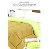 Green Tan Microfiber Reversible Comforter Twin Size