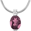 14K White Gold Pink Tourmaline and Diamond Pendant