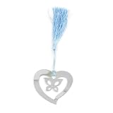 Uxcell Thin Metal Butterfly Heart Shape Slim Tassels Decor Bookmark (a13100900ux0499)