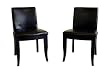 2 Dark Brown Leather Dining Chairs By Wholesale Interiors