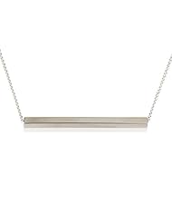 Bar Necklace Horizontal Bar Pendant - Silver Name Bar Pendant 2" in Length
