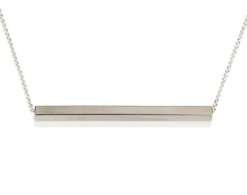 Bar Necklace Horizontal Bar Pendant - Silver Name Bar Pendant 2