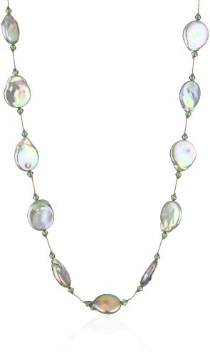 Margo Morrison New York Colored Pearl Sage Freshwater Coin Necklace, 35