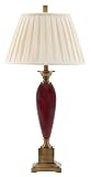 Wine and Antique Brass Finish Table Lamp