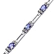 14K White Gold Tanzanite and Diamond Bracelet