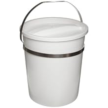 Bel-Art Scienceware 167710000 Low Density Polyethylene Small Pail with Lid, 8qt Capacity, 8" ID x 10" Height, White