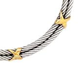 925 Silver Open-Back Neckwire with 18k Gold Accents
