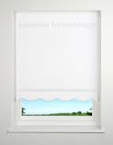 White - Plain Scalloped Edge Roller Blind / Blinds - 120x160cm
