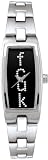 French Connection Silver Ladies  Black Dial & Stones Bracelet Watch