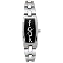 French Connection Silver Ladies Black Dial & Stones Bracelet Watch