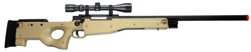 TSD Tactical L96 High Powered Bolt Action Spring Powered Airsoft Sniper Rifle (Desert Tan)