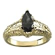 14K Yellow Gold Onyx and Diamond Ring
