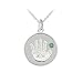 Sterling Silver Emerald May Birthstone Handprint Pendant, 18