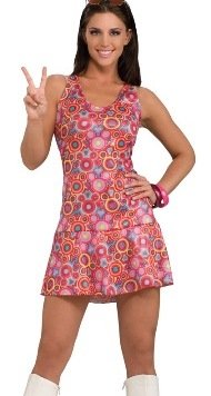 Sexy Womens Adult Halloween Costumes Hippie Go-Go 1960 60s 1970 70s Costume Theme Party Outfit