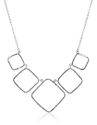 Argento Vivo Silver-Tone Ham Open Diamond Bib Necklace, 16"