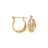  : 14K Two Tone Gold ''Crossover'' Earrings