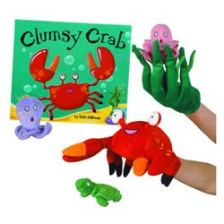 Childrens Toyshop  Toys : Clumsy Crab Book and Puppet Set
