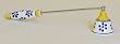 Hand Painted Ceramic Candle Snuffer (Gold and Blue)