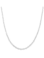 14 Karat White Gold 1.8-mm Solid Textured Rolo Link Chain (18 Inch)