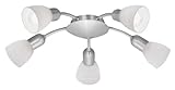 IMAGE OF Eglo 88476A Dakar-1, Nickel/Alabaster, 5-Light Track Light Fixture