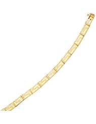 BRI Jewelry 14K Yellow Gold 7.25" Shiny Graduated Greek Key Fancy Bracelet with Box Catch CLASP