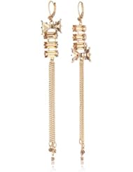 Betsey Johnson "Iconic Summer Metallics" Bow Linear Drop Earrings