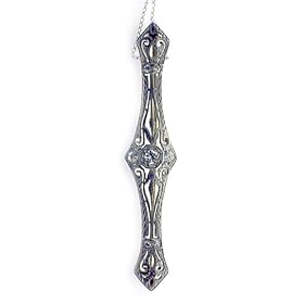 Vintage Platinum and Diamond Brooch Pendant by Antique and Estate Jewelry